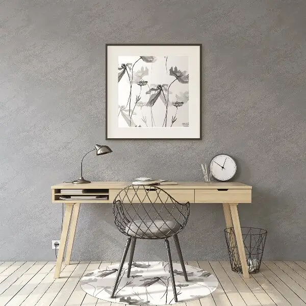 Office chair floor protector Poppy seed flower