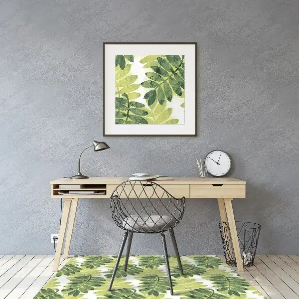 Chair mat floor panels protector leaves of rowan