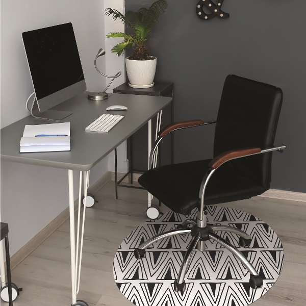 Office chair floor protector Triangles pattern Boho