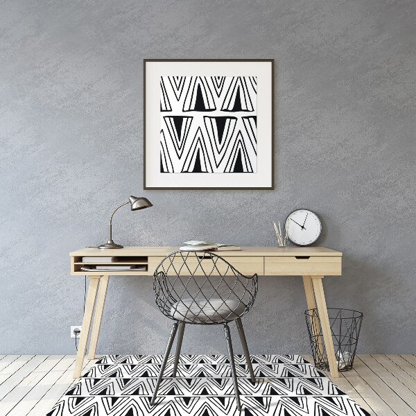 Office chair floor protector Triangles pattern Boho