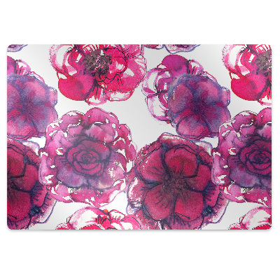 Desk chair mat Red roses