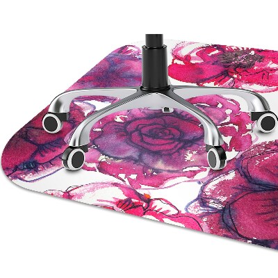 Desk chair mat Red roses