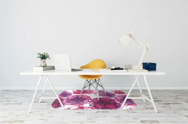 Desk chair mat Red roses