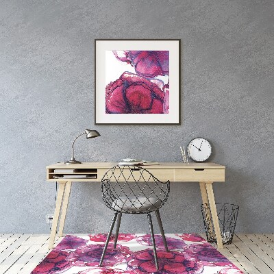 Desk chair mat Red roses