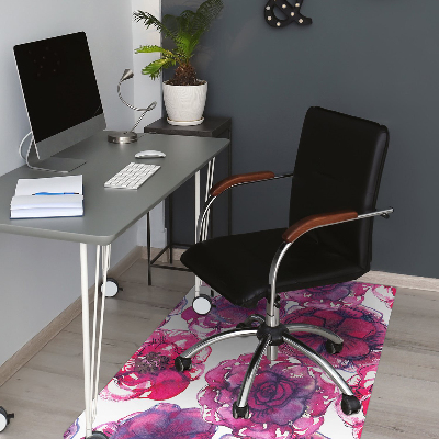 Desk chair mat Red roses