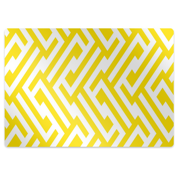 Desk chair mat yellow bar