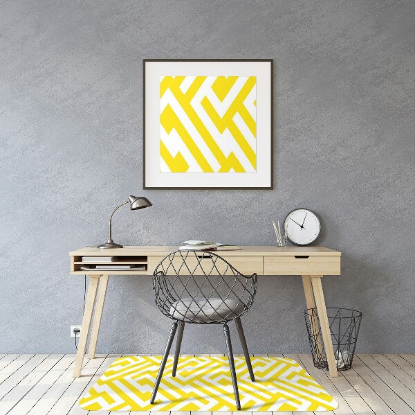 Desk chair mat yellow bar