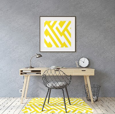 Desk chair mat yellow bar