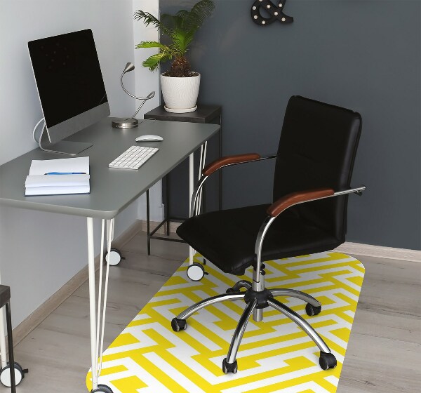 Desk chair mat yellow bar