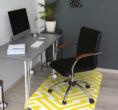 Desk chair mat yellow bar