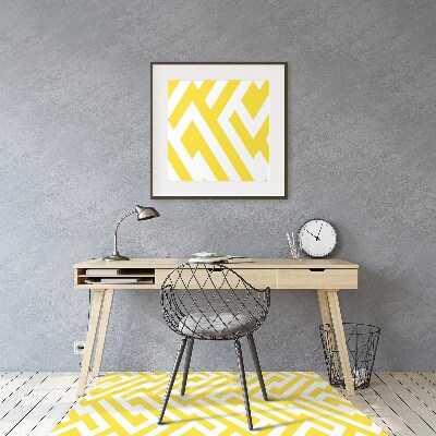 Desk chair mat yellow bar