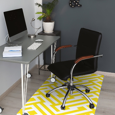 Desk chair mat yellow bar