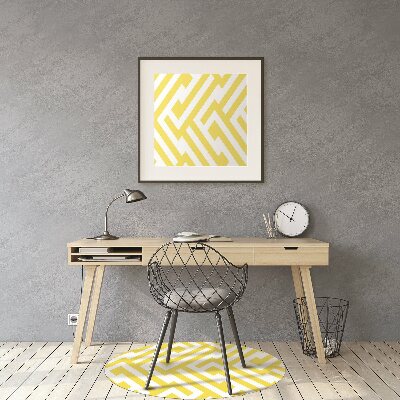 Desk chair mat yellow bar