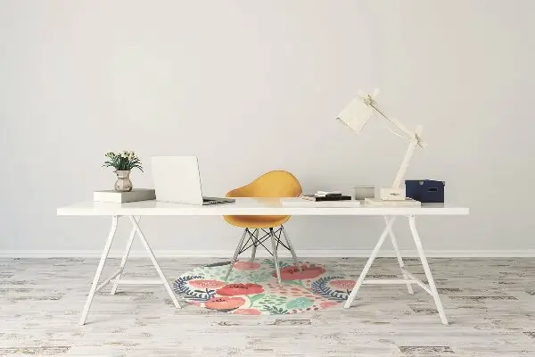 Desk chair mat Red poppies