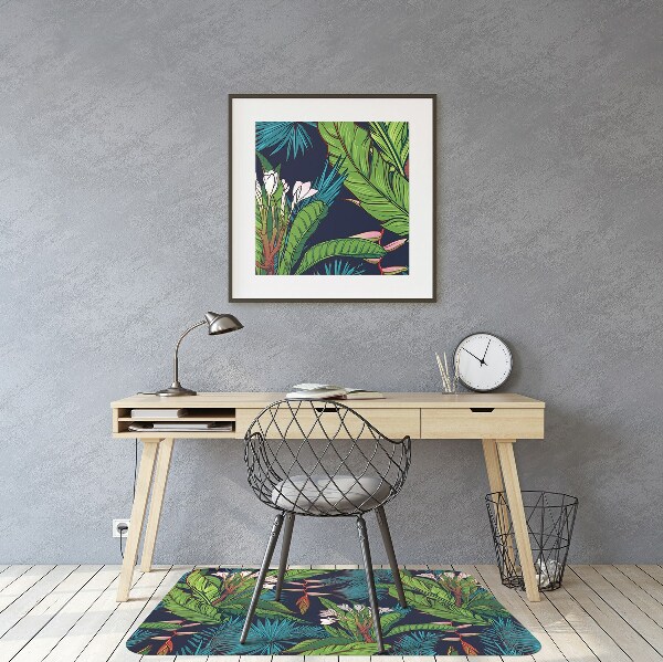 Office chair floor protector exotic jungle