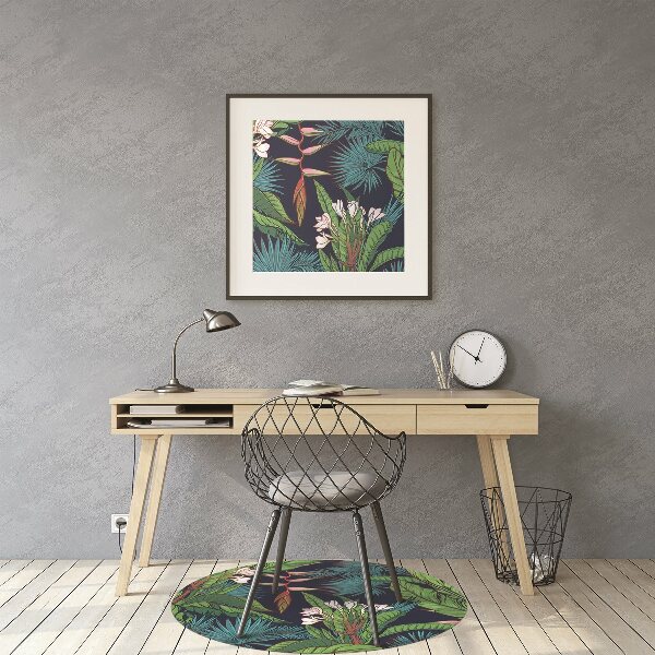Office chair floor protector exotic jungle