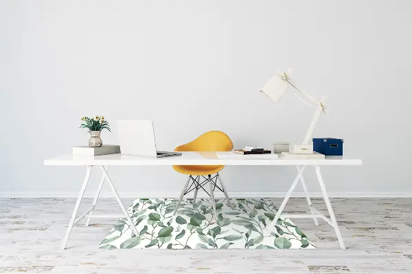 Office chair floor protector eucalyptus leaves