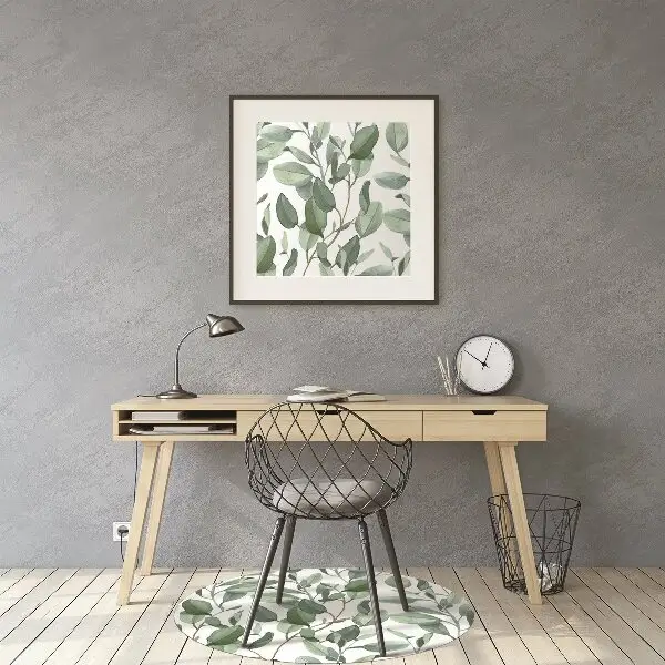 Office chair floor protector eucalyptus leaves