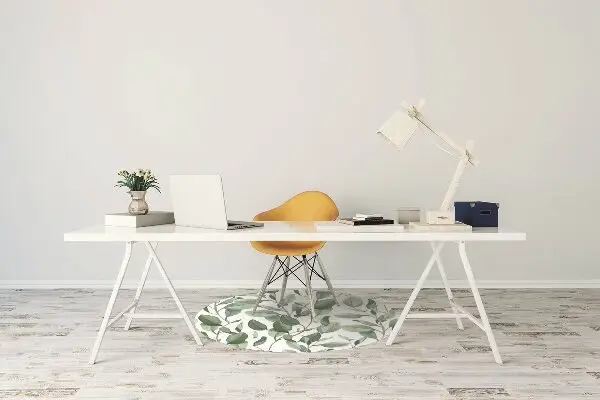 Office chair floor protector eucalyptus leaves