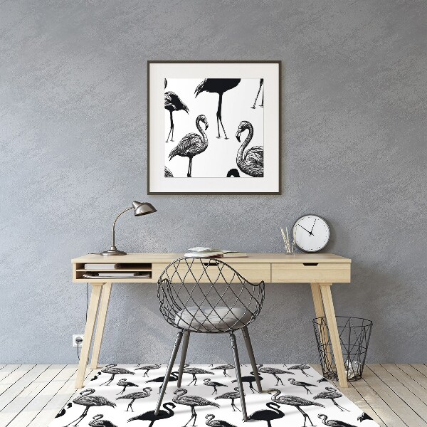 Chair mat Retro style flamingos