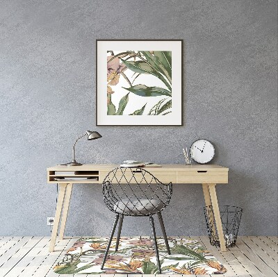 Office chair mat Botanical leaves