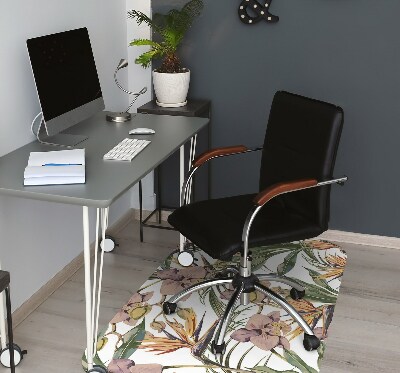 Office chair mat Botanical leaves