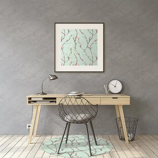 Office chair floor protector Branches and buds