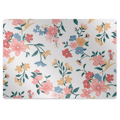 Office chair mat colorful flowers