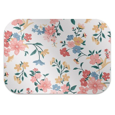 Office chair mat colorful flowers