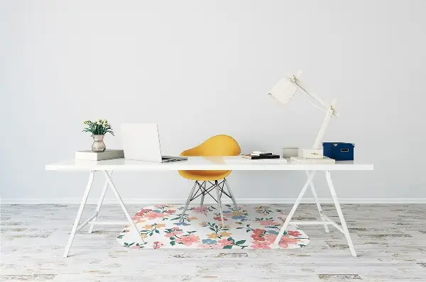 Office chair mat colorful flowers