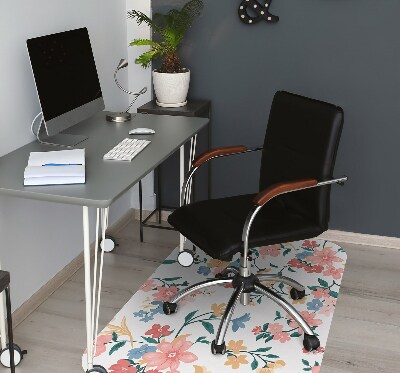 Office chair mat colorful flowers