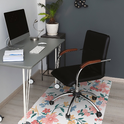 Office chair mat colorful flowers