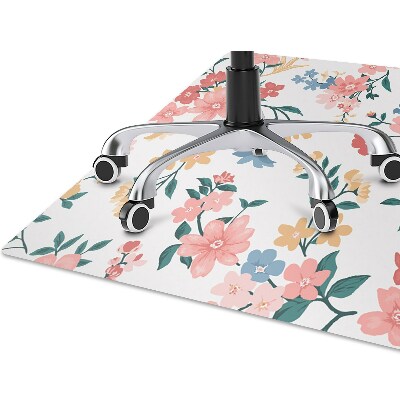 Office chair mat colorful flowers