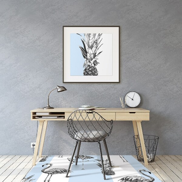 Chair mat floor panels protector Flaming and pineapple