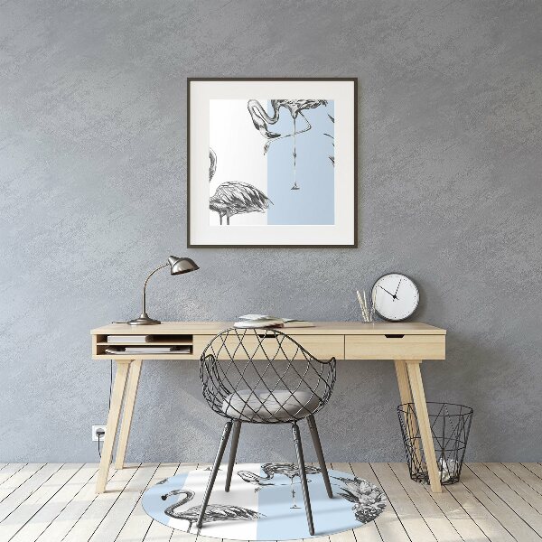 Chair mat floor panels protector Flaming and pineapple