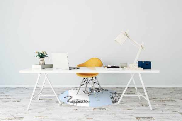 Chair mat floor panels protector Flaming and pineapple