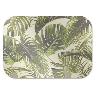 Office chair mat tropical leaves