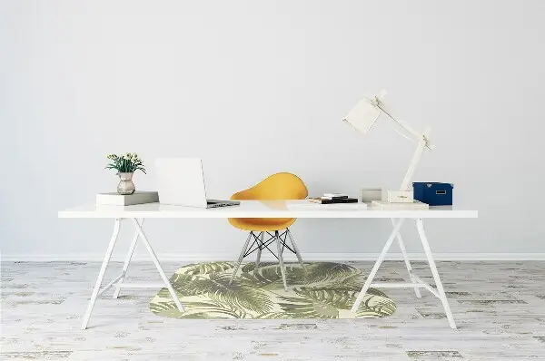 Office chair mat tropical leaves