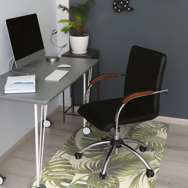 Office chair mat tropical leaves