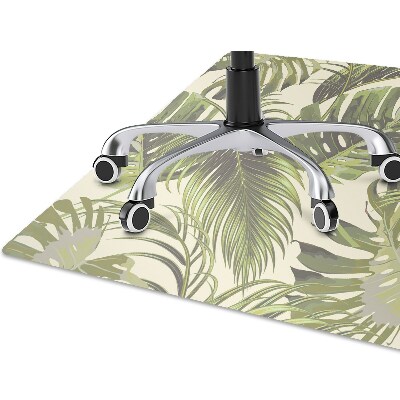 Office chair mat tropical leaves