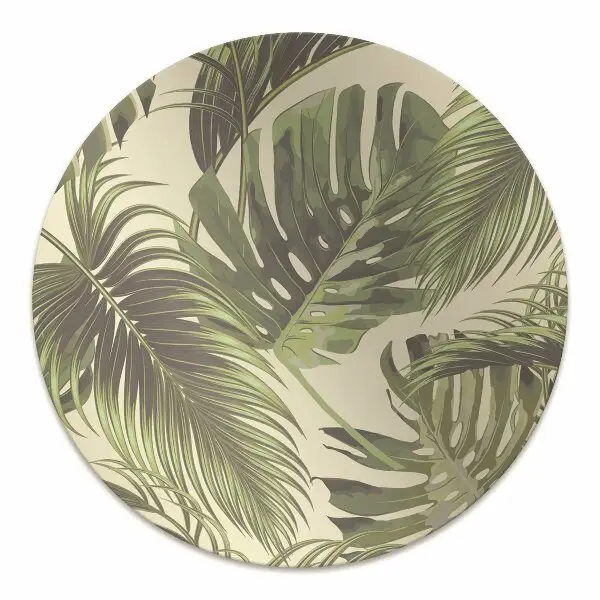 Office chair mat tropical leaves