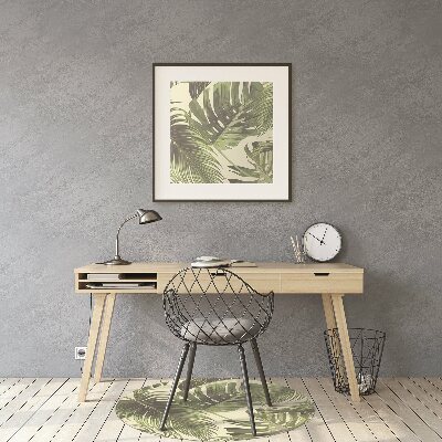 Office chair mat tropical leaves