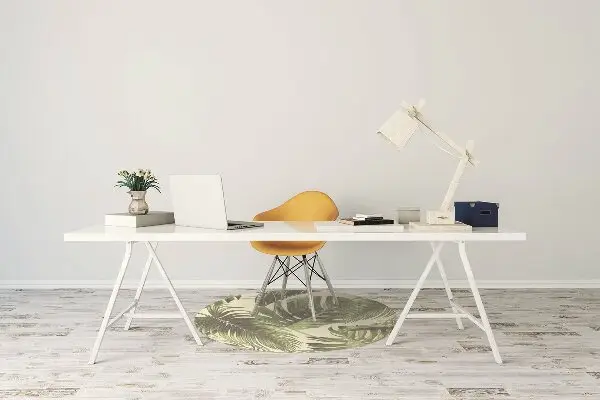 Office chair mat tropical leaves