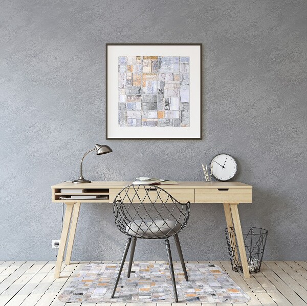 Chair mat floor panels protector colorful tiles