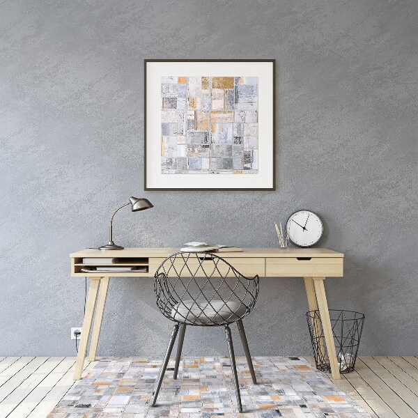 Chair mat floor panels protector colorful tiles