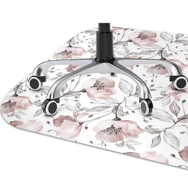 Office chair floor protector pastel poppies