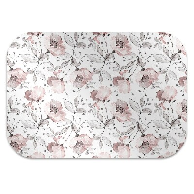 Office chair floor protector pastel poppies