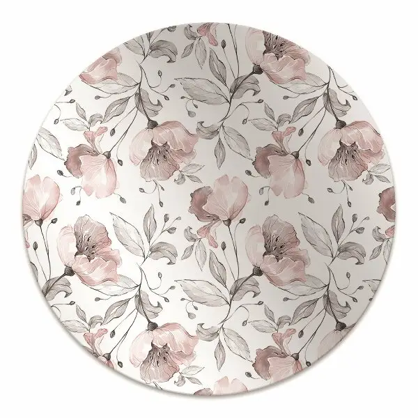 Office chair floor protector pastel poppies