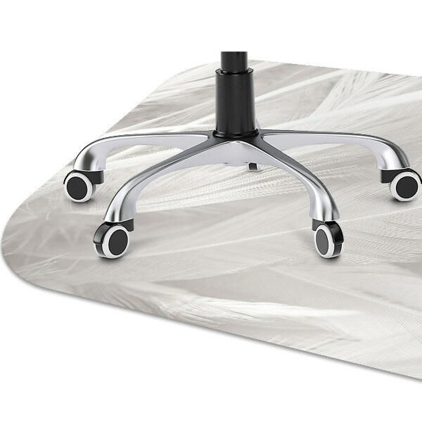 Office chair floor protector Beautiful white feathers