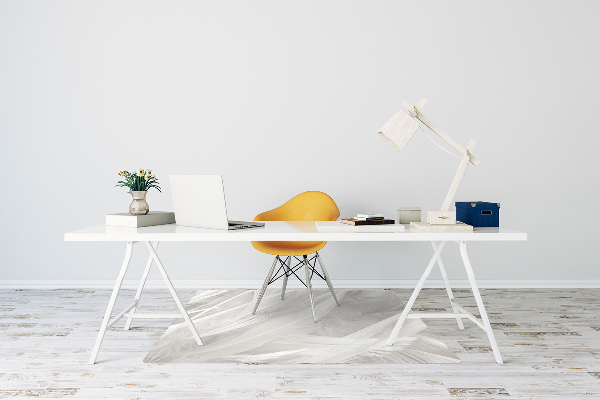 Office chair floor protector Beautiful white feathers